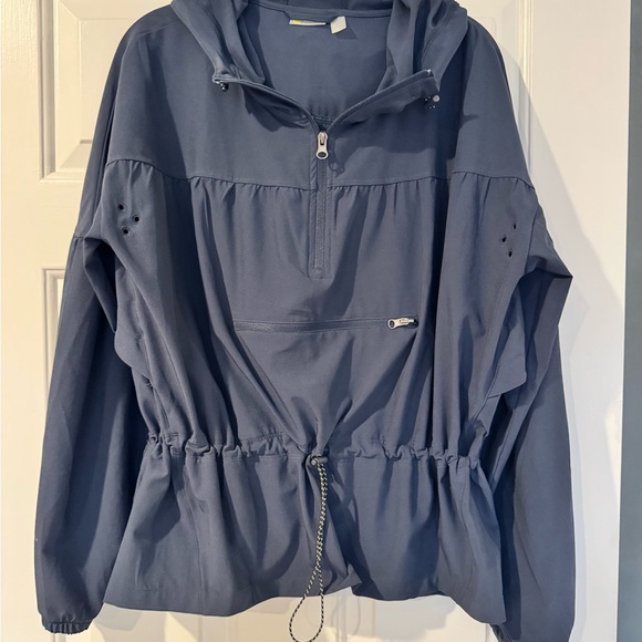 Zella Navy Excursion Hooded Packable Anorak (S) - Picture 8 of 12